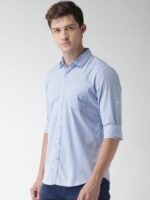 HIGHLANDER Men Blue Slim Fit Casual Shirt