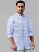 HIGHLANDER Men Blue Slim Fit Striped Casual Shirt