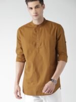 HIGHLANDER Men Brown Solid Slim Fit Solid Casual Shirt