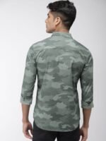 HIGHLANDER Men Green Slim Fit Camouflage Print Casual Shirt