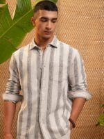 HIGHLANDER Men Opaque Striped Casual Shirt