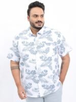 HIGHLANDER Men Plus Size Slim Fit Floral Printed Casual Shirt