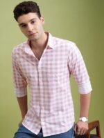 HIGHLANDER Men Slim Fit Gingham Checks Opaque Checked Casual Shirt