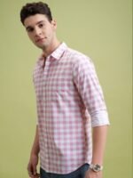 HIGHLANDER Men Slim Fit Gingham Checks Opaque Checked Casual Shirt