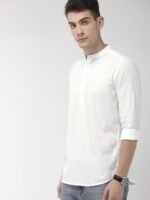 HIGHLANDER Men White Slim Fit Solid Casual Shirt
