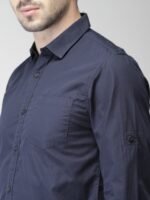 Highlander Navy Slim Fit Casual Shirt