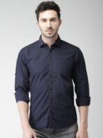 Highlander Navy Slim Fit Casual Shirt