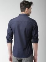 Highlander Navy Slim Fit Casual Shirt