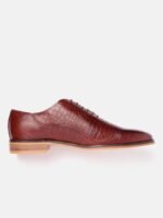 House of Pataudi Men Croc Textured Formal Oxfords