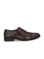 House of Pataudi Men Genuine Leather Lace-Up Formal Oxford Shoes