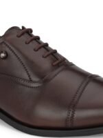 House of Pataudi Men Genuine Leather Lace-Up Formal Oxford Shoes