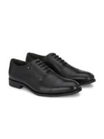 House of Pataudi Men Genuine Leather Lace-Up Formal Oxfords