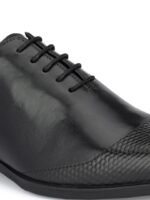 House of Pataudi Men Leather Formal Oxfords Shoes