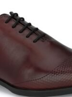 House of Pataudi Men Leather Formal Oxfords Shoes