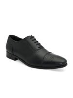 House of Pataudi Men Leather Textured Brogues