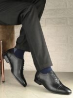 House of Pataudi Men Leather Textured Brogues