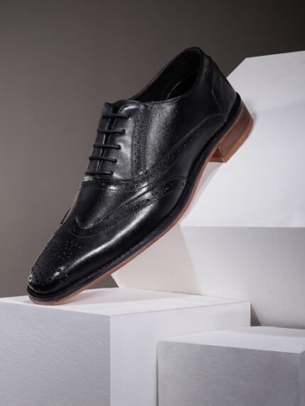 House of Pataudi Men Perforated Formal Oxfords