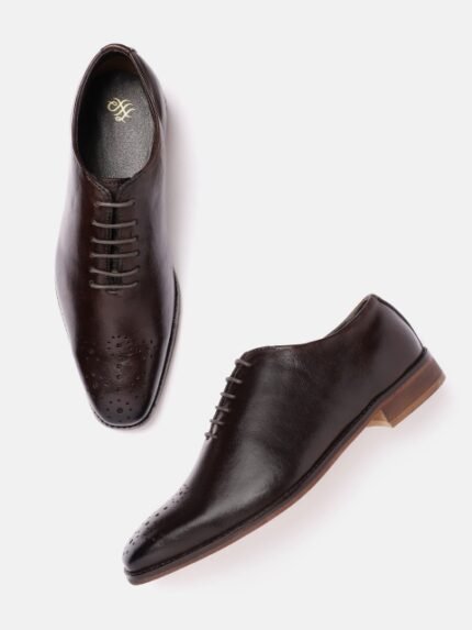 House of Pataudi Men Perforated Formal Oxfords