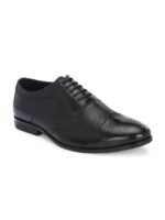 House of Pataudi Men Textured Formal Oxford Shoes