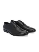 House of Pataudi Men Textured Formal Oxford Shoes