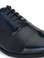 House of Pataudi Men Textured Formal Oxfords