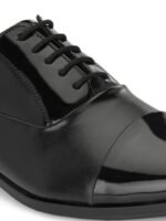 House of Pataudi Men Textured Formal Oxfords