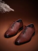 House of Pataudi Men Textured Oxfords