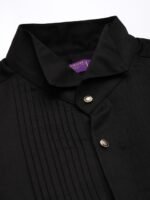 House of Pataudi Pure Cotton Pleated Wingtip Collar Party Shirt