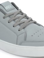 HRX by Hrithik Roshan Men Grey & White Perforations Comfort Insole Sneakers