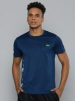 HRX by Hrithik Roshan Men Navy Blue Typography Printed Rapid-Dry Training T-Shirt