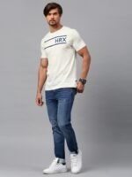 HRX by Hrithik Roshan Men Off-White Printed T-shirt