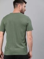 HRX by Hrithik Roshan Men Olive Green Solid Bio-Wash Running Tshirt