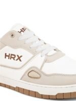 HRX by Hrithik Roshan Men White Gamescape Colourblocked Round Toe Lightweight Sneakers