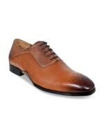 HX London Men Textured Leather Formal Oxfords