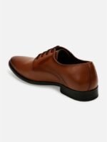 ID Men Tan Brown Solid Leather Formal Oxfords