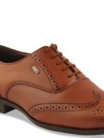 iD Men Tan Lace Up Formal Shoes