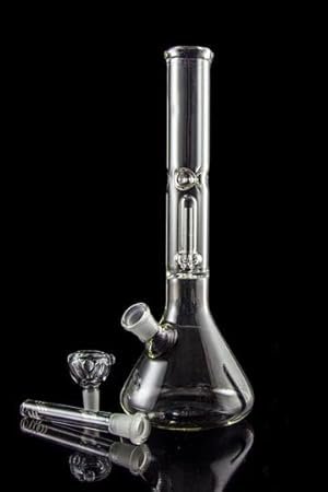 Inara Creation Glass Percolator Ice Bong 12 Inch Smoking Pipe (Special downstem with Slits & Detachable Bowl for Smoothness) (Single Dome)