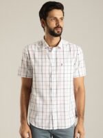 Indian Terrain Slim Fit Windowpane Checks Checked Pure Cotton Casual Shirt