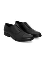 INVICTUS Men Black Formal Textured Oxford Shoes