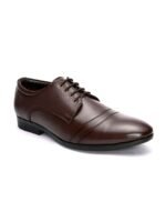 INVICTUS Men Brown PU Textured Oxford Shoes