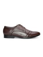INVICTUS Men Brown PU Textured Oxford Shoes