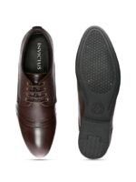 INVICTUS Men Brown PU Textured Oxford Shoes