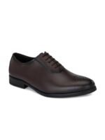 INVICTUS Men Brown Solid Formal Leather Oxfords