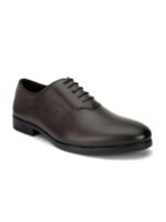 INVICTUS Men Brown Solid Leather Formal Oxfords