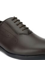 INVICTUS Men Brown Solid Leather Formal Oxfords