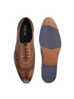 INVICTUS Men Tan Textured Formal Oxfords