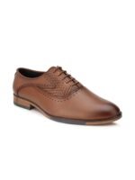 INVICTUS Men Tan Textured Formal Oxfords