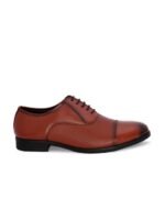 INVICTUS Men Tan Textured Oxfords