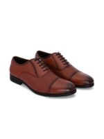 INVICTUS Men Tan Textured Oxfords