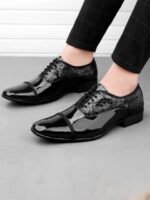 INVICTUS Men Textured Formal Oxfords